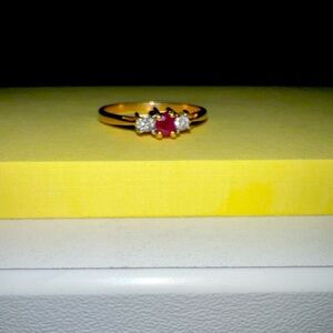 Diamond ruby stone ring